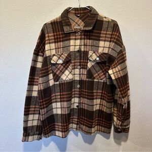 Plaid Button-Up Jacket